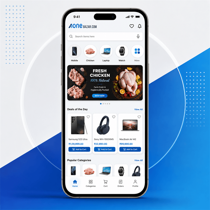 A One Bazar – Mobile E-Commerce & Delivery