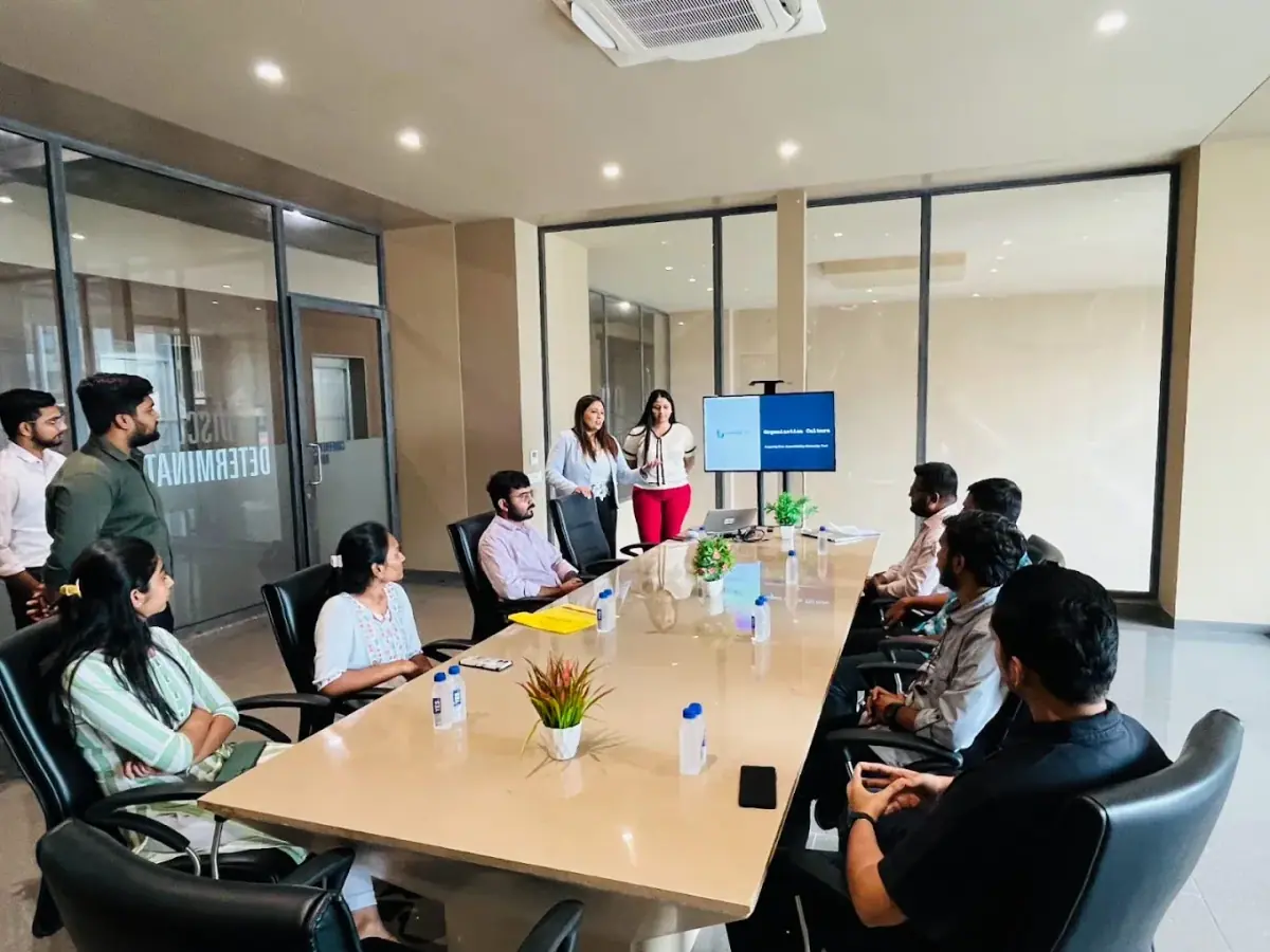 Knowledge sharing meeting in the conference room