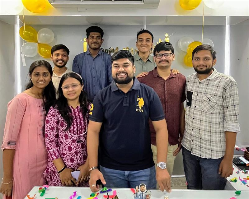 Birthday celebration with the team at the office